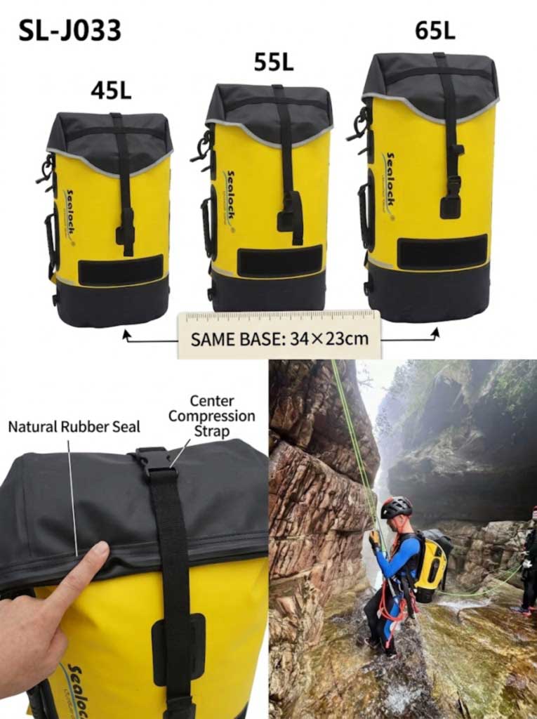 تولید کننده کوله پشتی Caving and Canyoning: بسته های جوش داده شده IPX8 برای برندهای Expedition